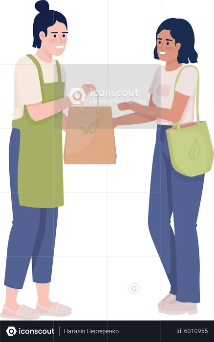 Seller and customer  Illustration