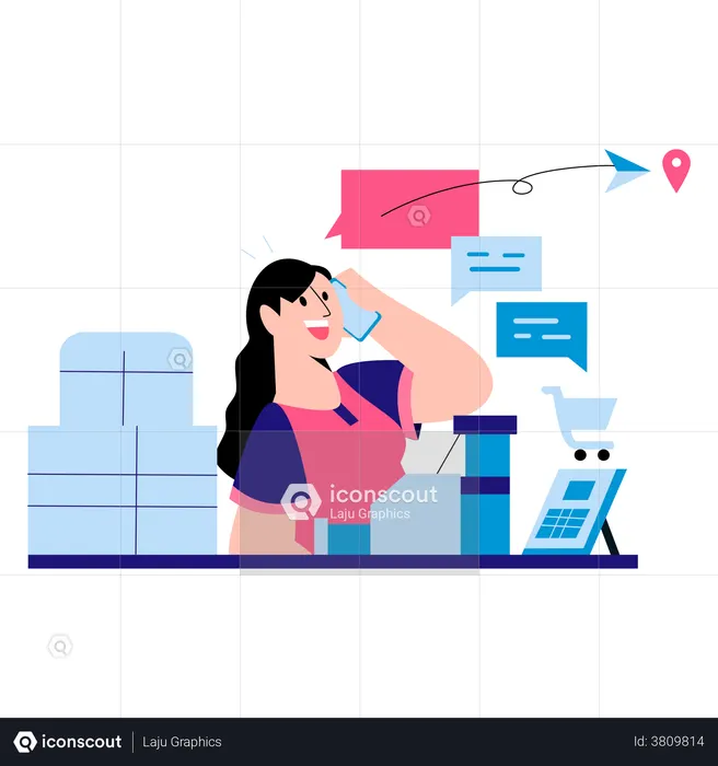 Seller got an order call  Illustration