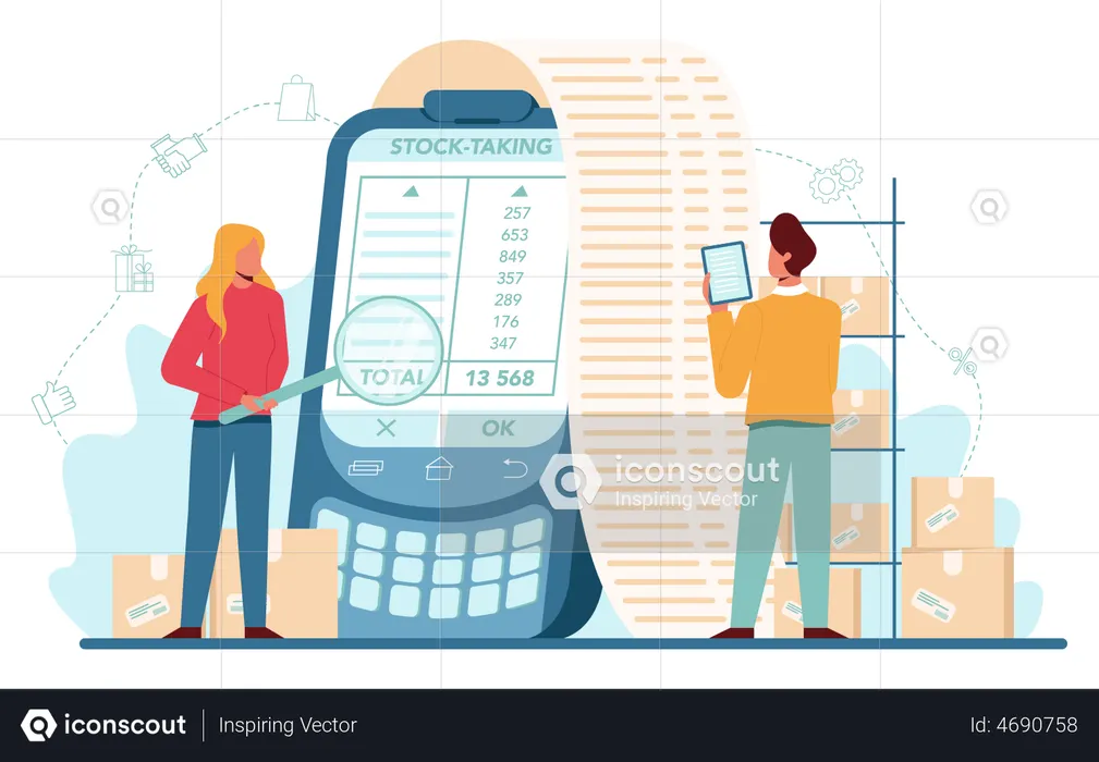 Seller stocktaking  Illustration