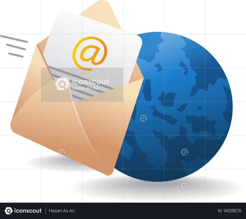 Send email data between worlds  Illustration