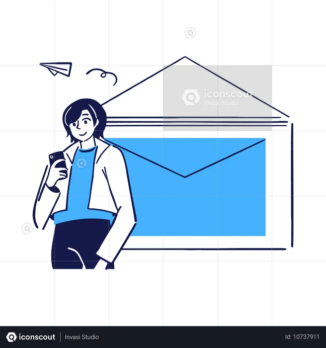 Senden von E-Mails zur Kommunikation und Produktivität  Illustration