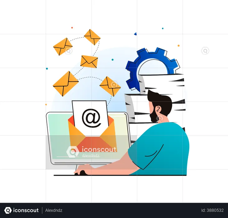 Sending a promotional mail through newsletter  Illustration