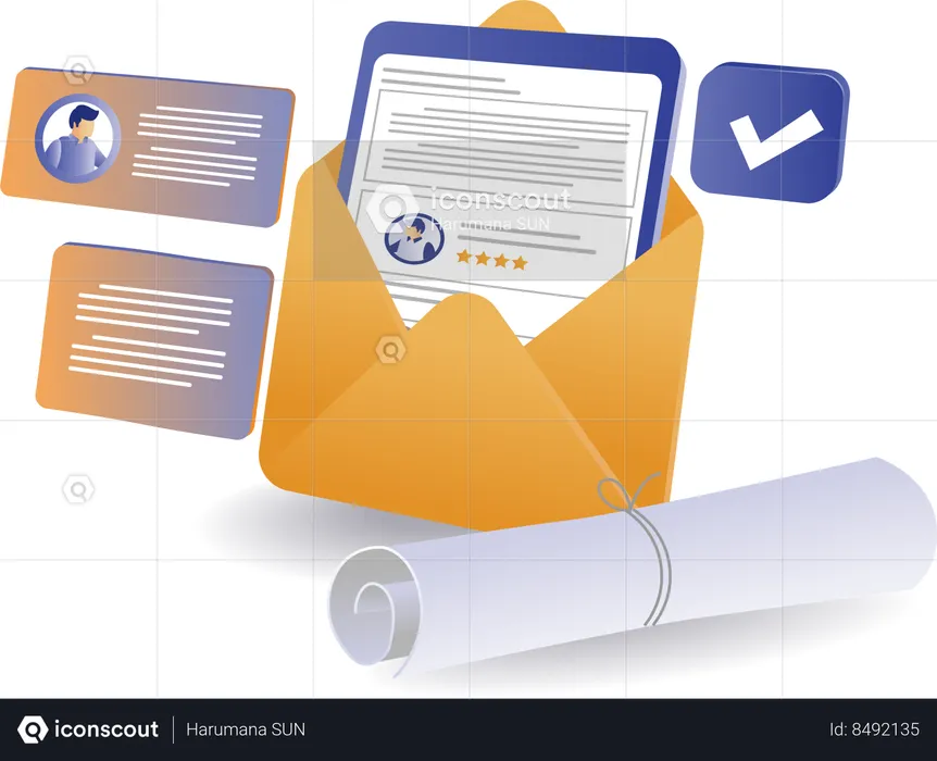 Sending marketing emails to customers  Illustration