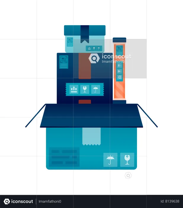 Sending packages at right location  Illustration