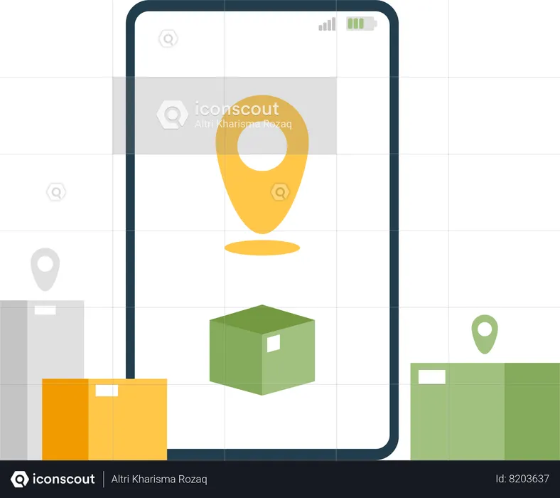 Sendungsverfolgung auf dem Handy  Illustration