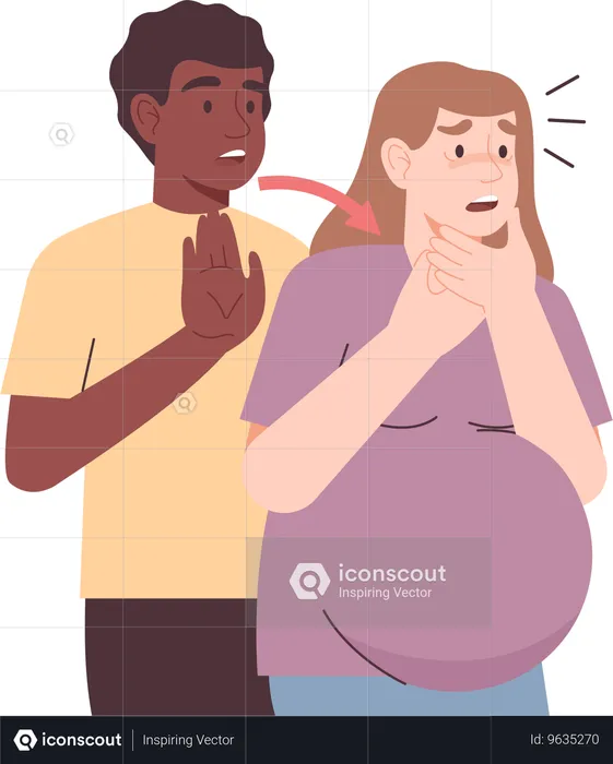 Senhora grávida fica tensa  Ilustração