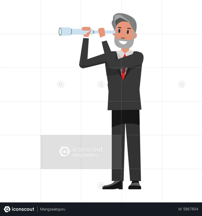 Senior Businessman finding opportunity  Illustration