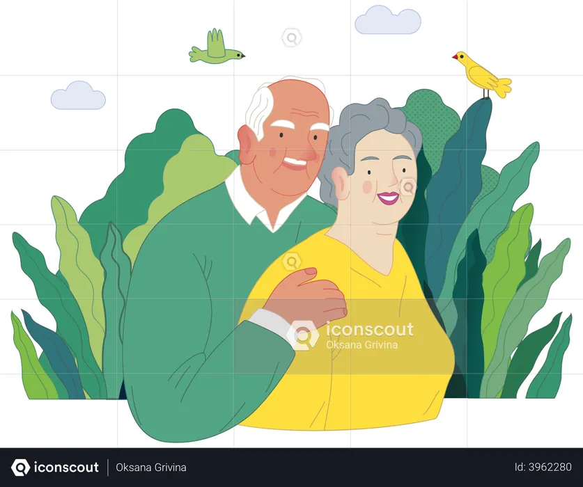 Senior citizen couple  Illustration
