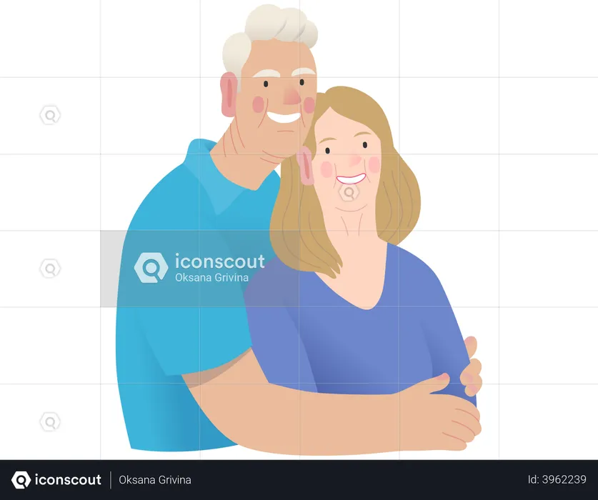 Senior Citizen Couple  Illustration