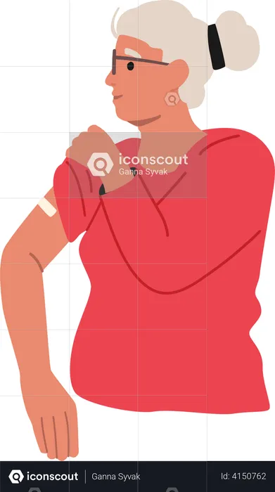 Senior citizen woman having vaccination  Illustration