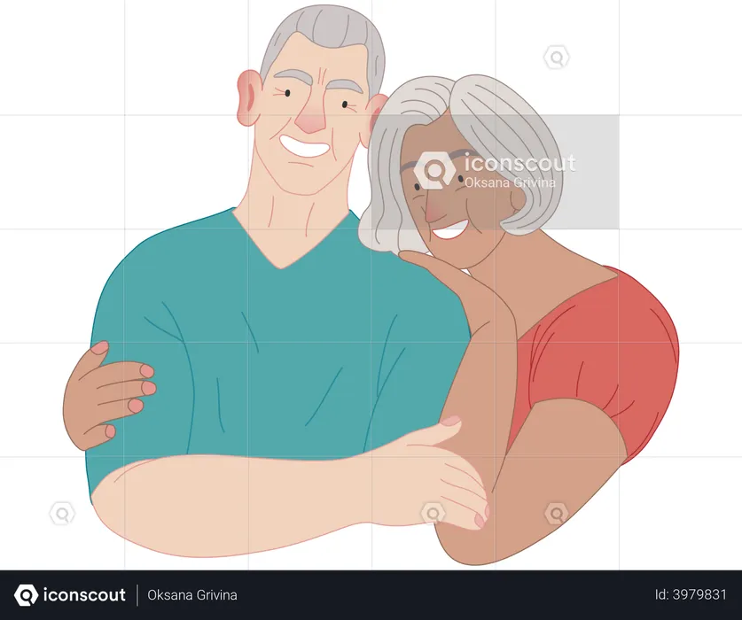 Senior Couple  Illustration