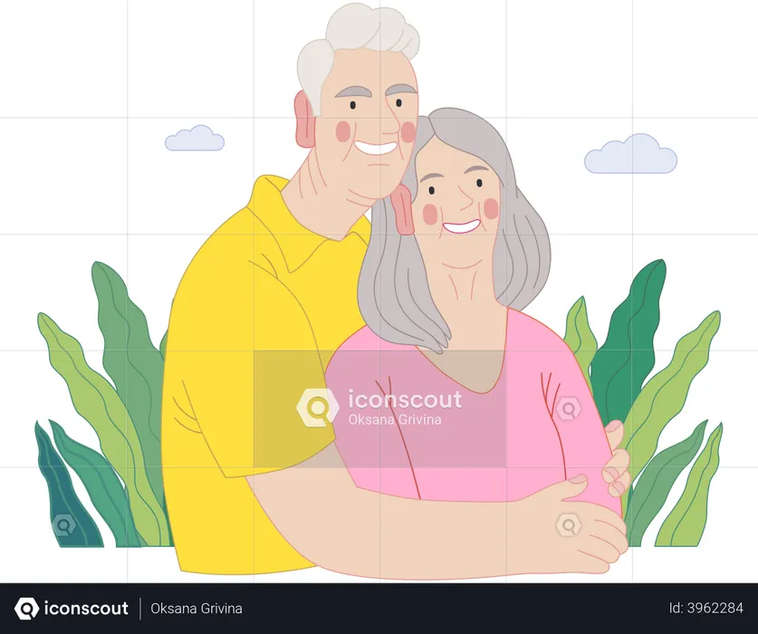 Senior Couple  Illustration