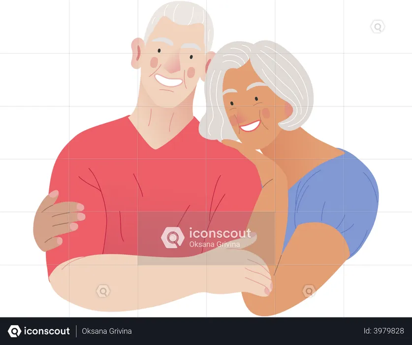 Senior Couple  Illustration