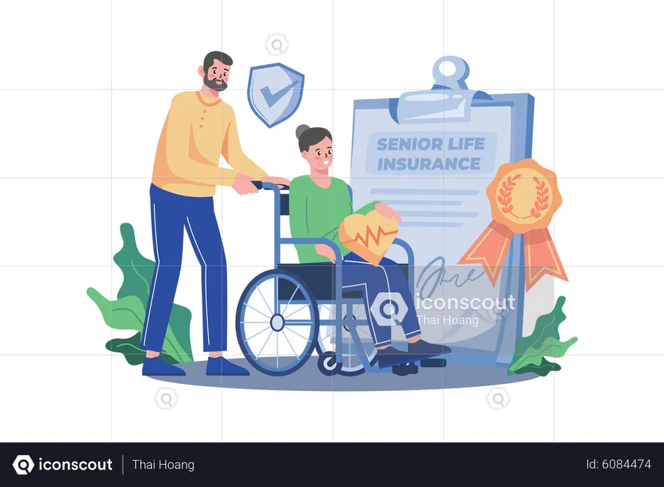 Senior Life Insurance  Illustration