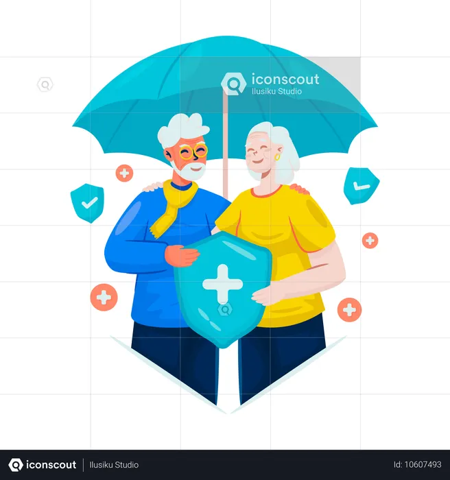 Senior life insurance  Illustration