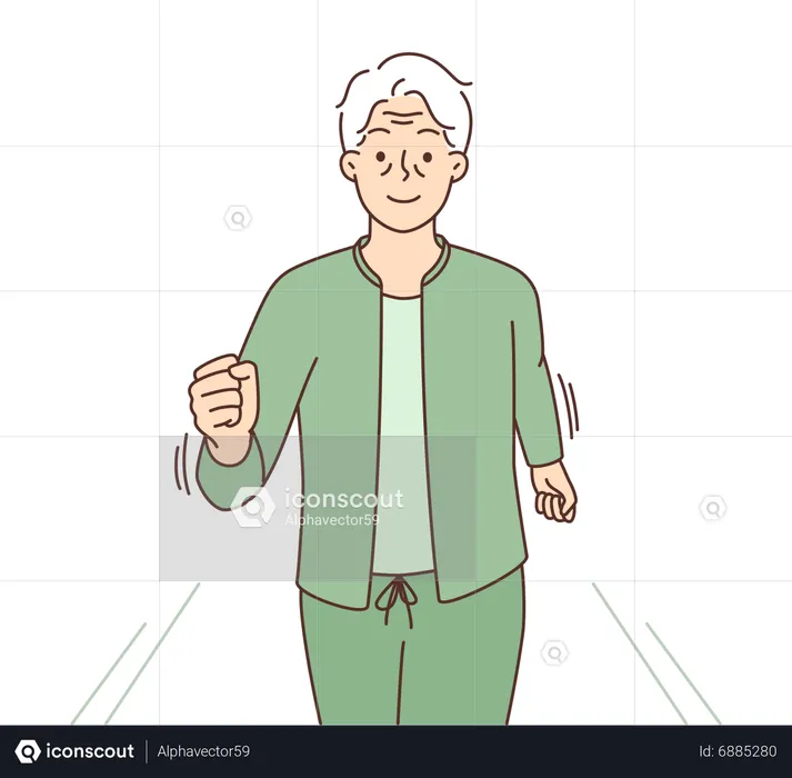 Senior man going for jogging  Illustration