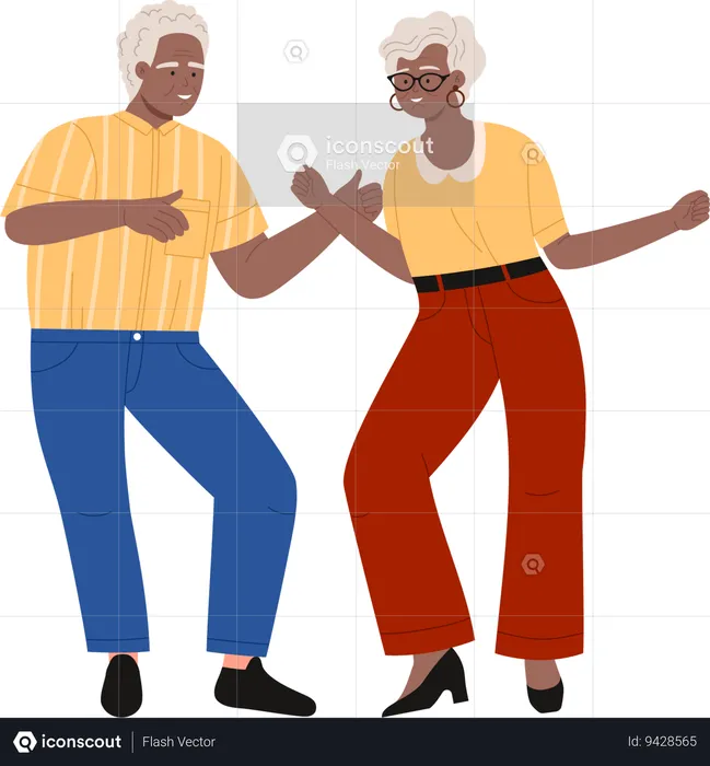 Senior people dancing  Illustration