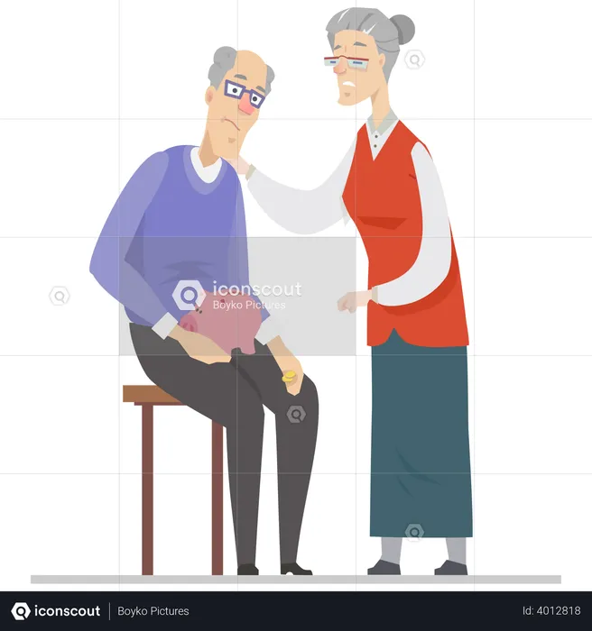 Senior people having financial problems  Illustration