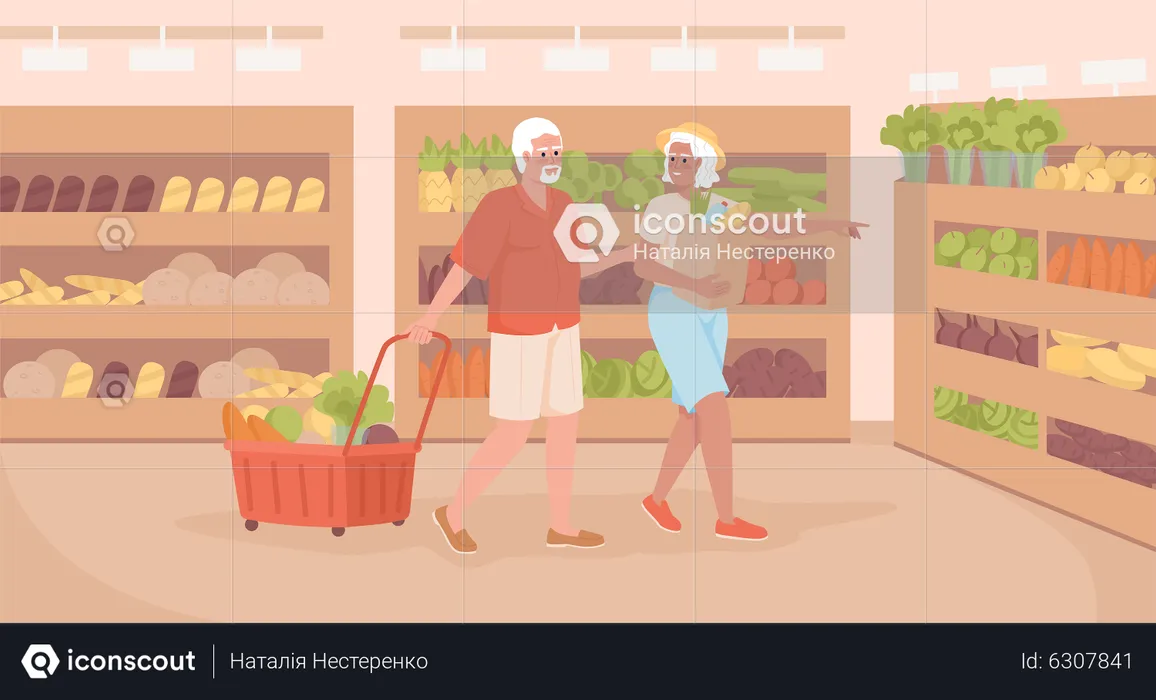 Senior shopping hours  Illustration