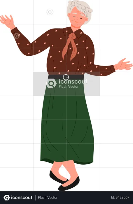 Senior woman dancing  Illustration