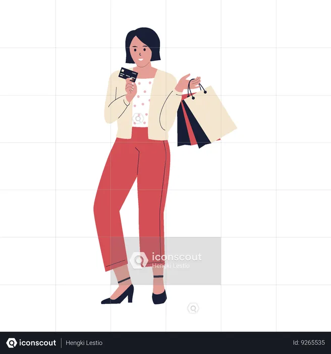 Señora de compras  Ilustración