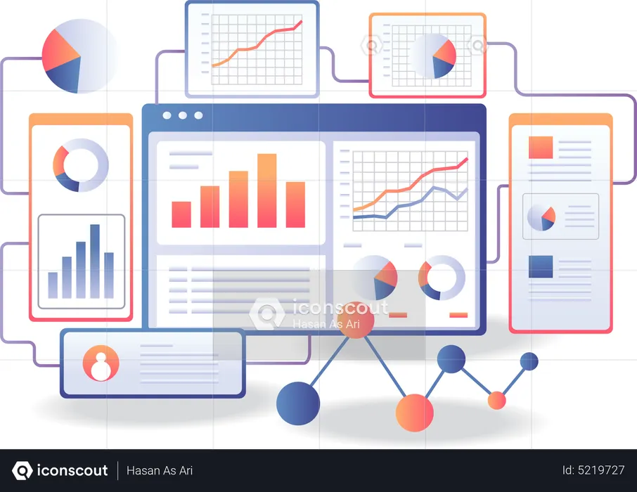 SEO analyst data screen  Illustration