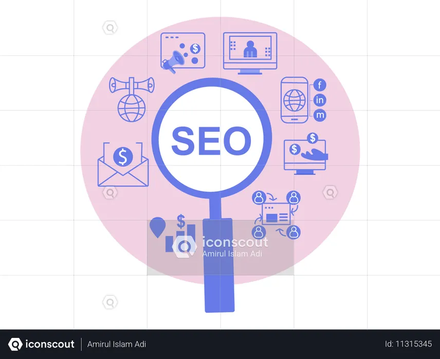 SEO Engine Optimization  Illustration