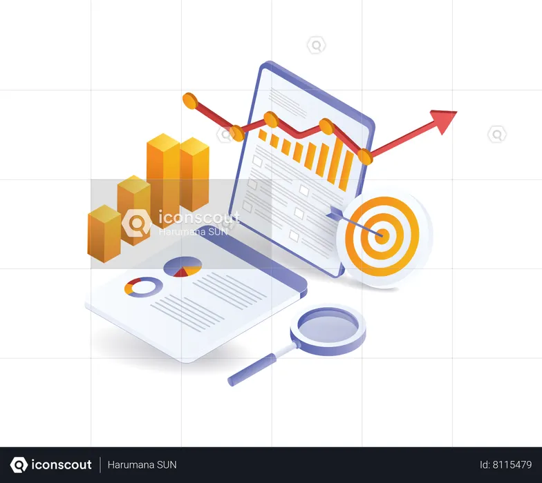 Optimización del desarrollo empresarial de gestión SEO.  Ilustración