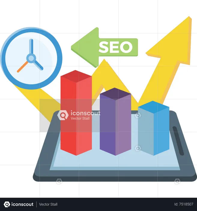 SEO graph growing  Illustration