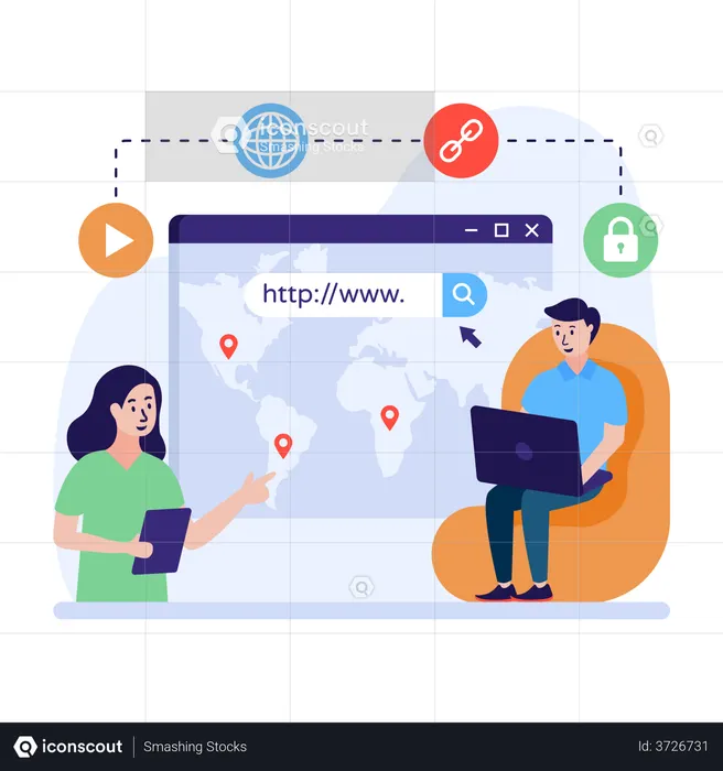 SEO link building  Illustration