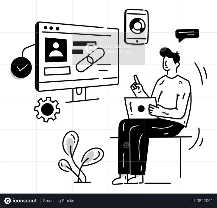 SEO Link Building  Illustration