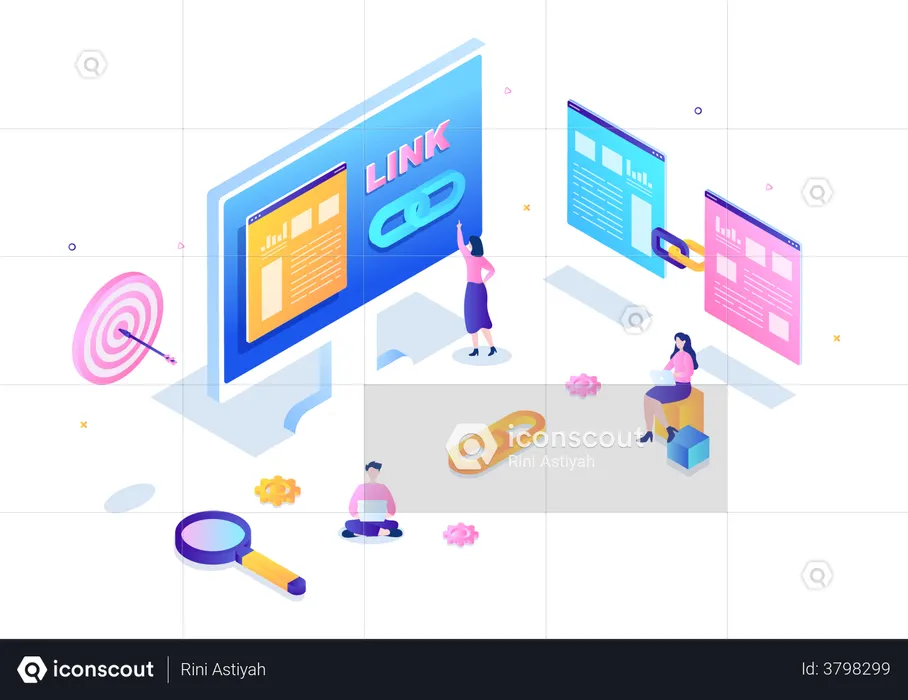 SEO linking  Illustration