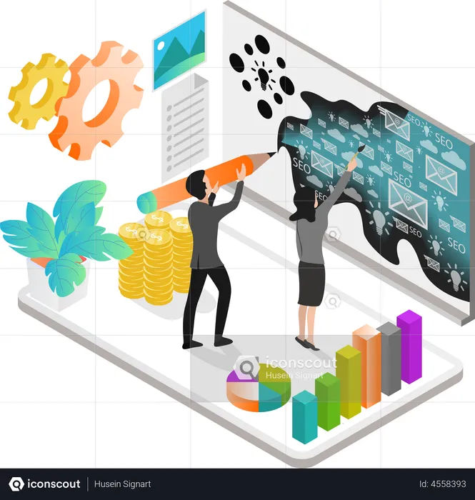 SEO Marketing  Illustration