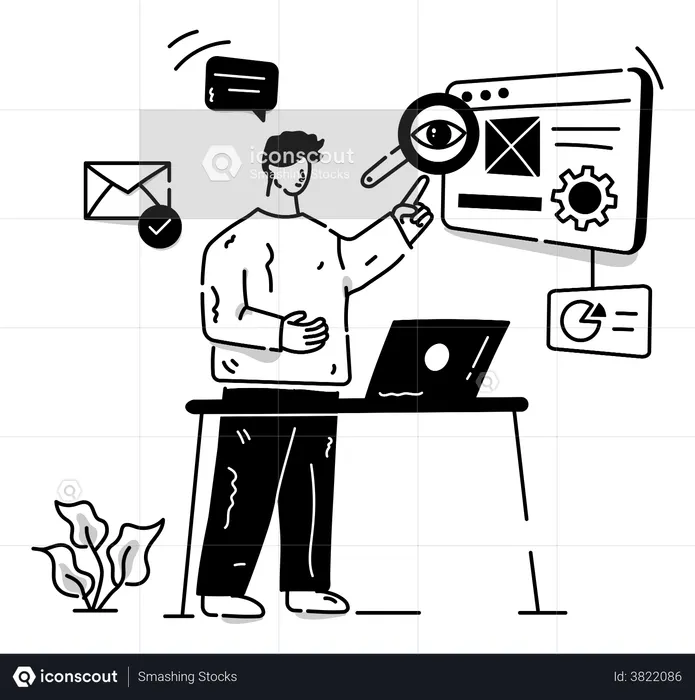 SEO Monitoring  Illustration