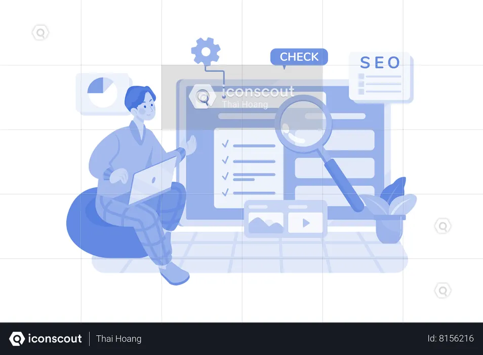 SEO Monitoring  Illustration