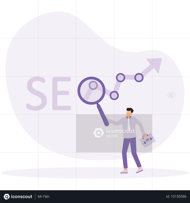 SEO optimization web analysis and seo marketing social media  Illustration