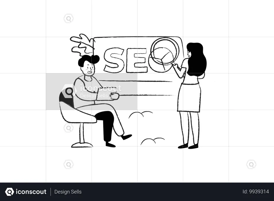 SEO-Team führt Analyse durch  Illustration