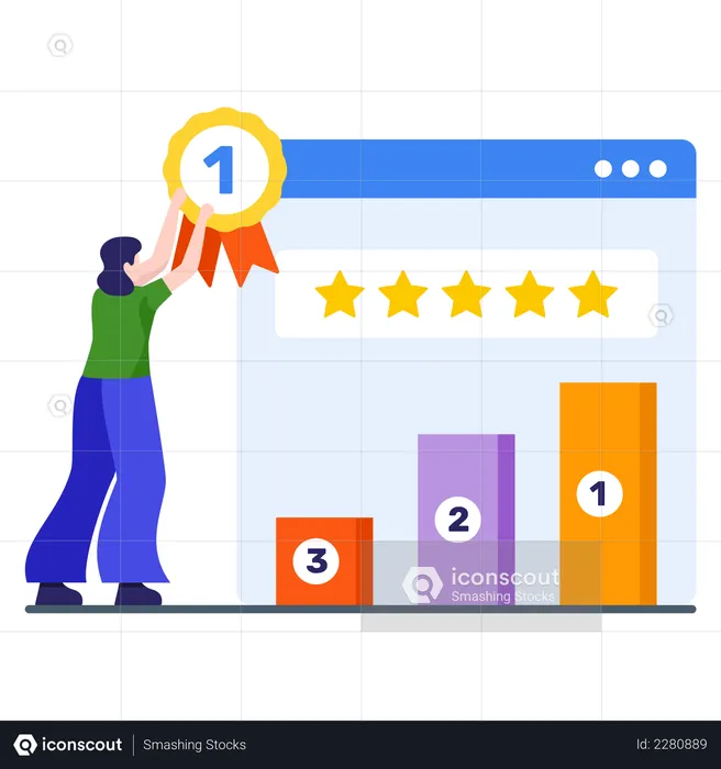 Seo Top Website Rating  Illustration