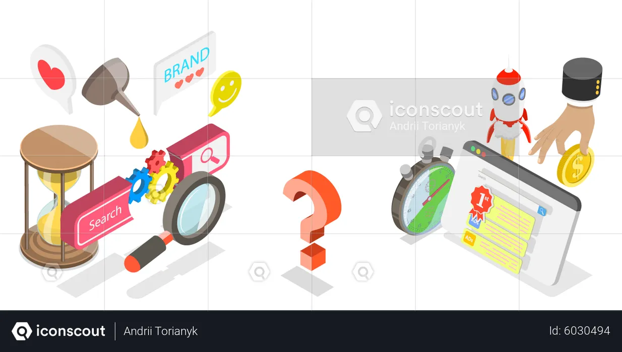 Référencement vs sem  Illustration