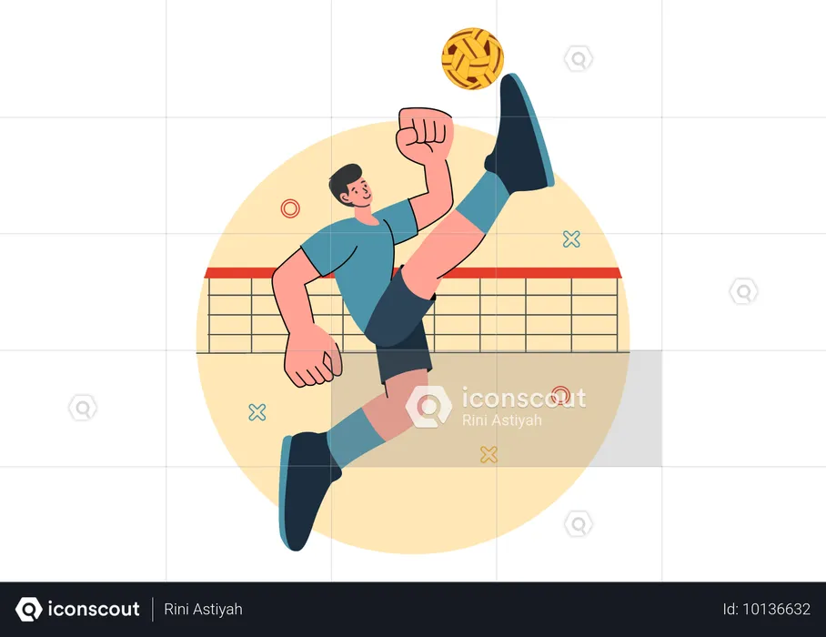 Sepak Takraw Esportes  Ilustração