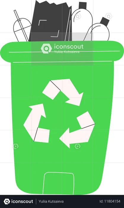 Separação de resíduos e reutilização ecológica  Ilustração