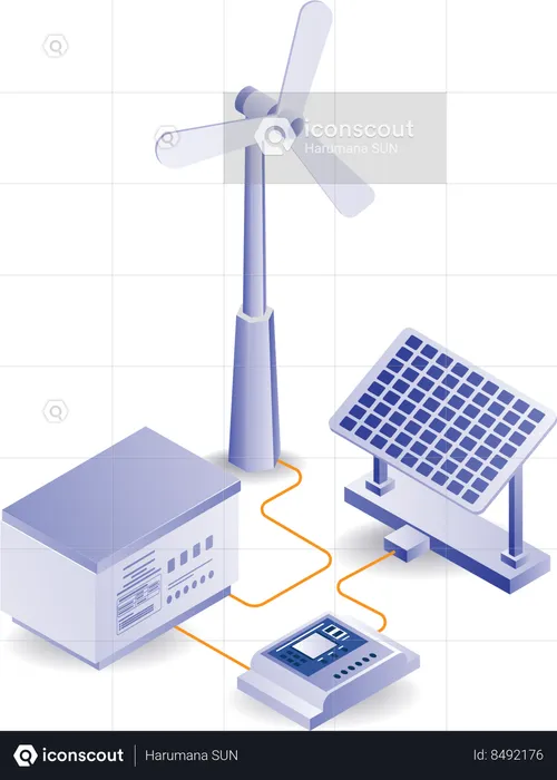 Série de tecnologia de painel solar  Ilustração