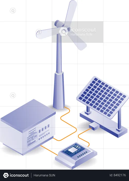 Series of solar panel technology  Illustration