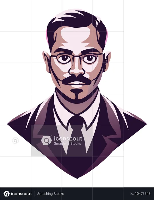 Seriöser Professor  Illustration