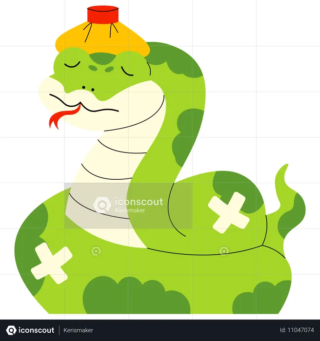 Serpiente enferma  Ilustración