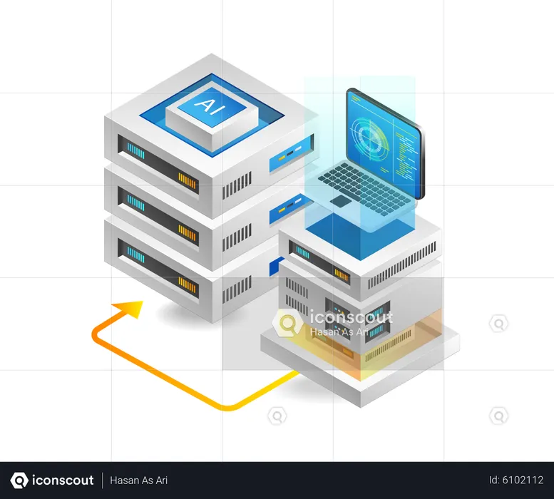 Serveranalyse künstliche Intelligenz  Illustration