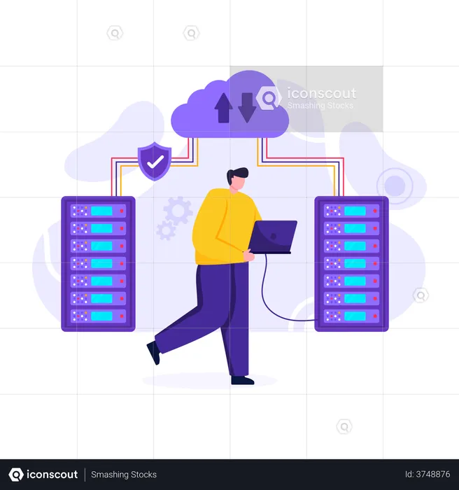 Server Cloud  Illustration