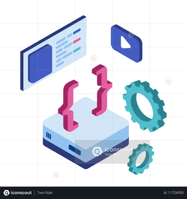 Server coding and development  Illustration