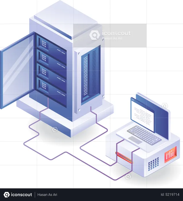 Server computer system programming  Illustration