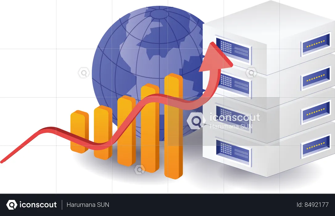 Server data analysis  Illustration